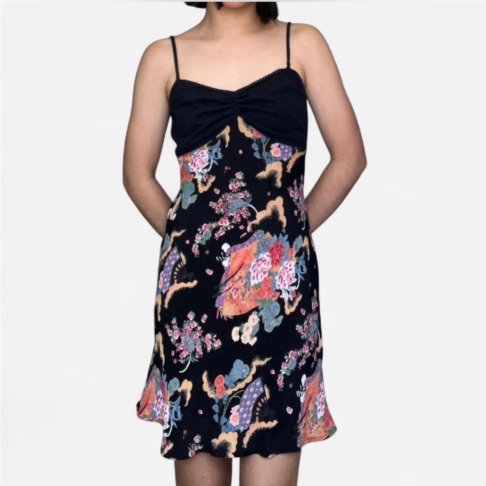 Angie Black Floral Midi Dress